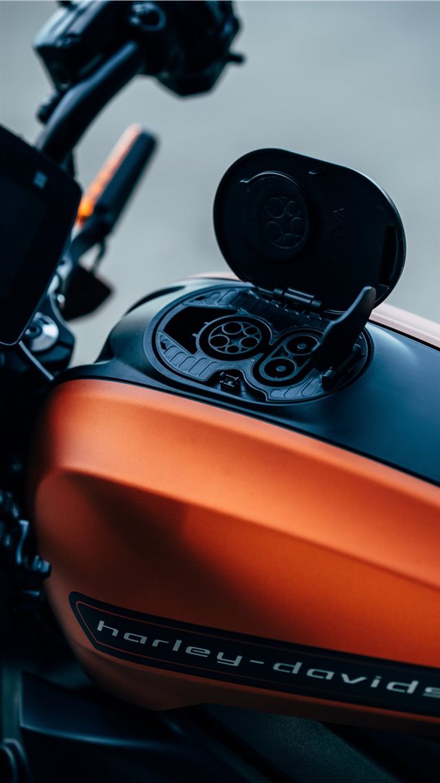 1080x1920 orange and black Harley Davidson motorcycle - clock iPhone 8 Wallpaper