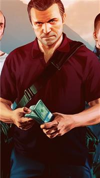 gta v trevor franklin michael 4k wallpaper