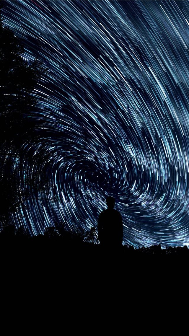 1080x1920 silhouette photo of person standing - star iPhone 8 Wallpaper