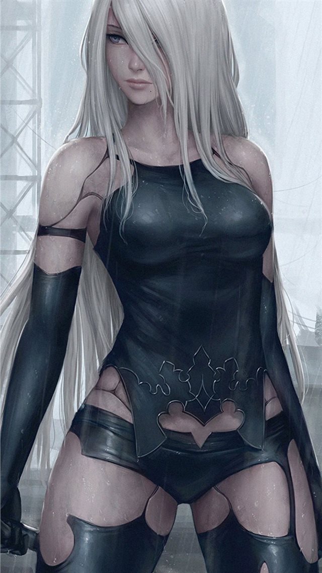 1080x1920 2b and a2 nier automata - artwork iPhone 8 Wallpaper