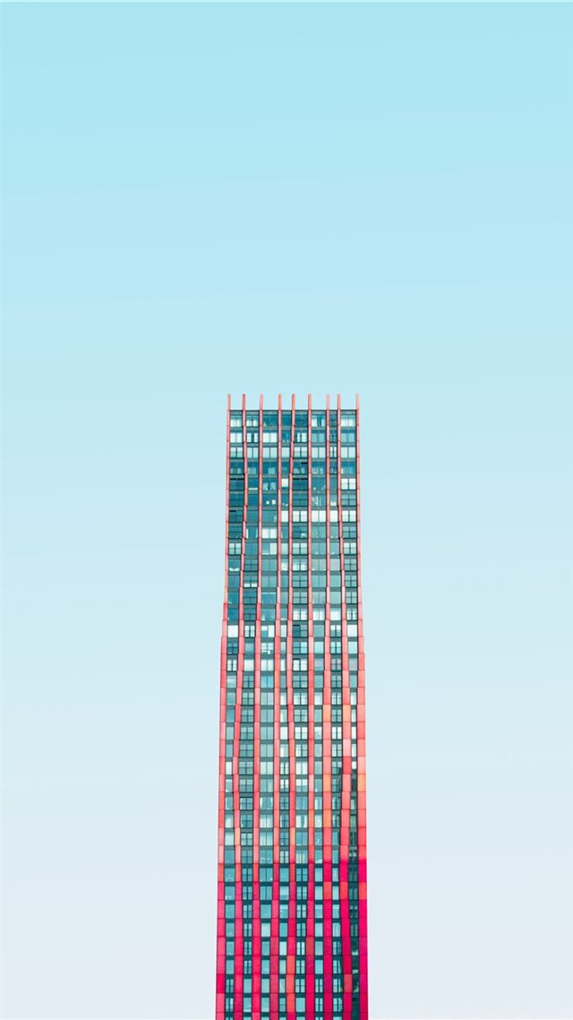 1080x1920 high rise building under blue skies daytime - blue iPhone 8 Wallpaper