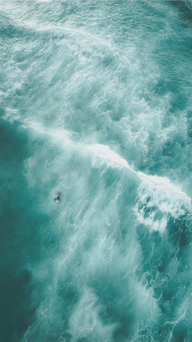 1080x1920 birds eye view photo of a person on body of water - ocean iPhone 8 Wallpaper