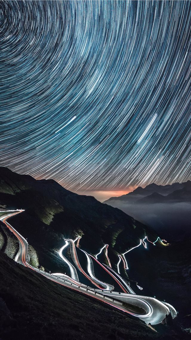 1080x1920 time lapse of road - star iPhone 8 Wallpaper