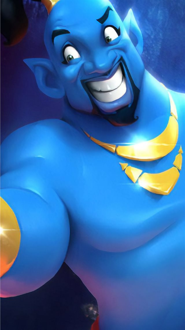 1080x1920 will smith as genie cartoon art - aladdin iPhone 8 Wallpaper