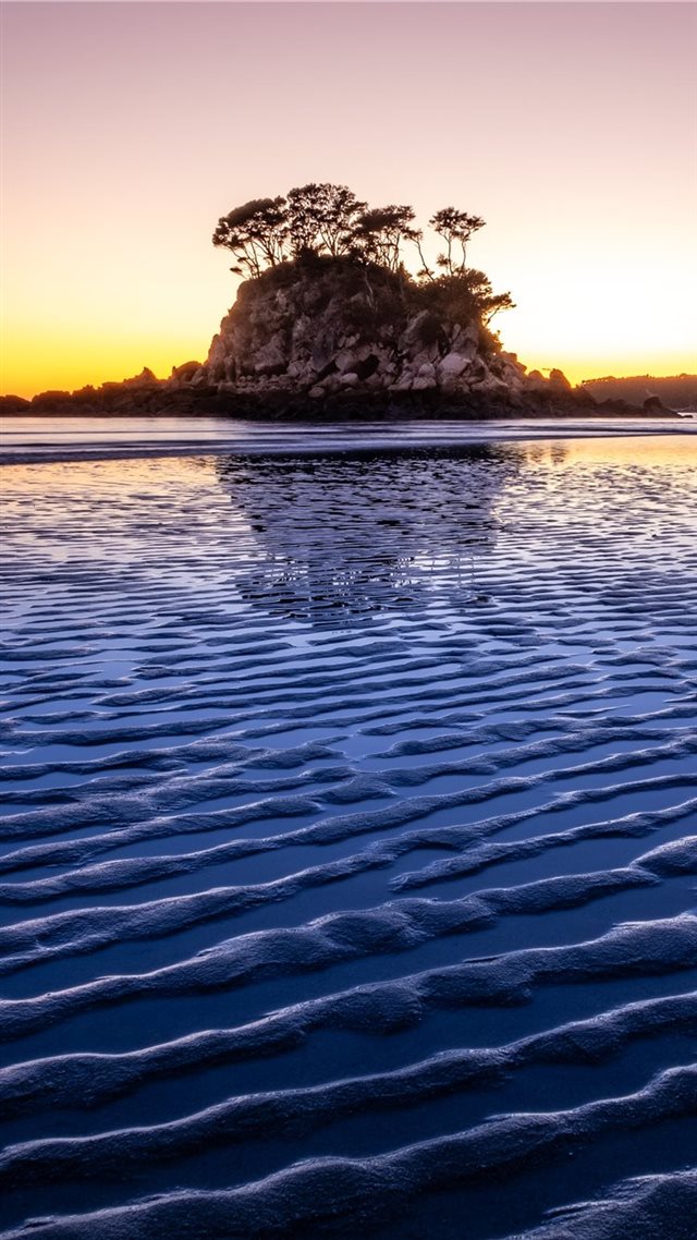 1080x1920 trees on top of hill in islet - water iPhone 8 Wallpaper