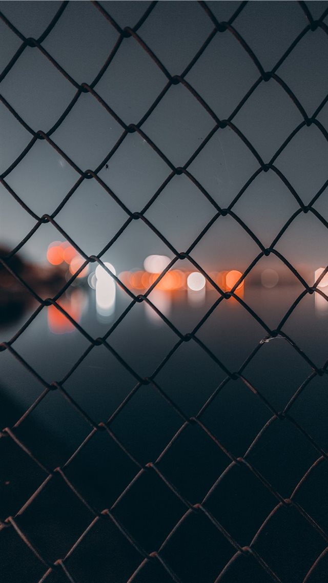 1080x1920 chain link fence behind bokeh - fire iPhone 8 Wallpaper