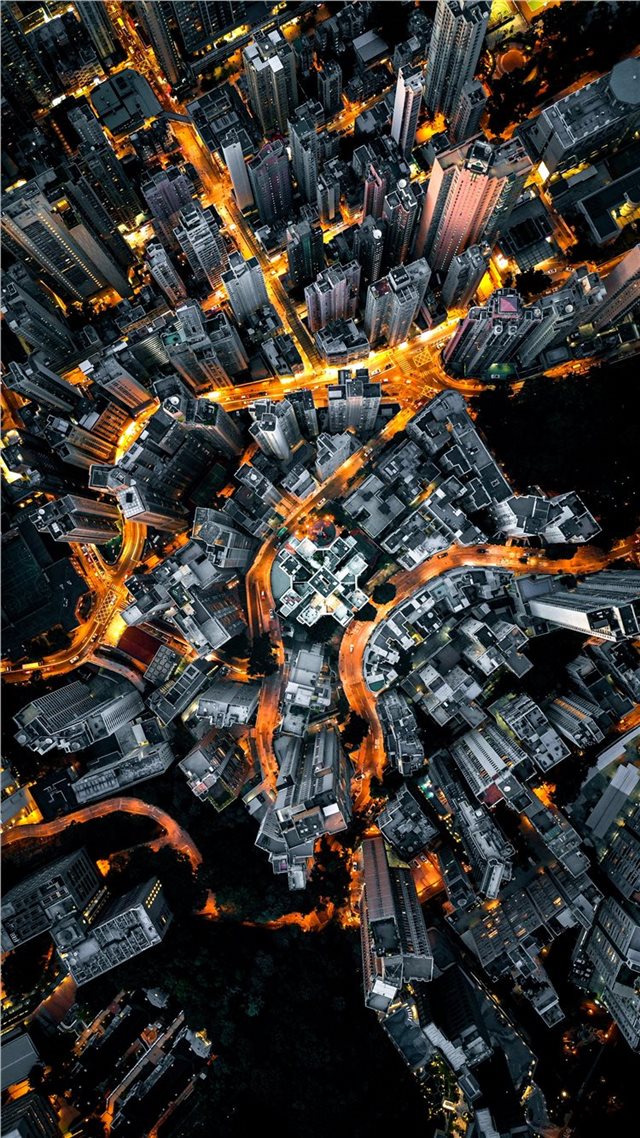 1080x1920 aerial photography of city - scenery iPhone 8 Wallpaper