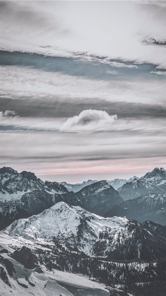 1080x1920 snow capped mountains under white sky - mountain iPhone 8 Wallpaper