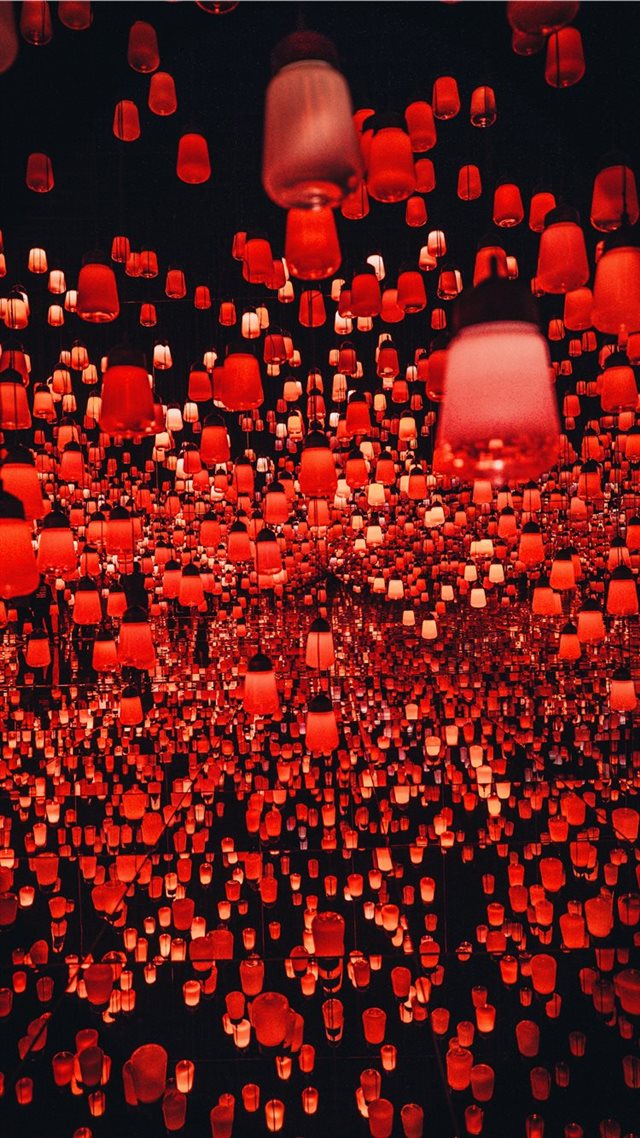 1080x1920 hundreds of Chinese lanterns at the teamLab Border... - japanese iPhone 8 Wallpaper