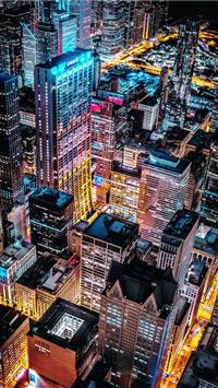 aerial photo of concrete buildings wallpaper