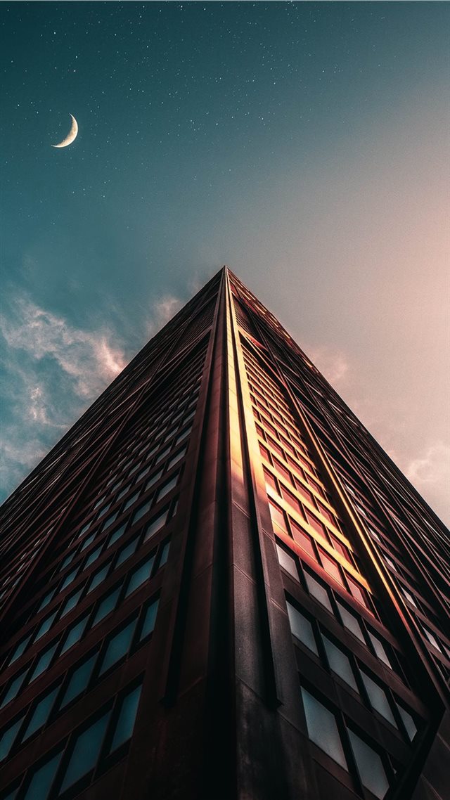 1080x1920 brown high rise building - moon iPhone 8 Wallpaper