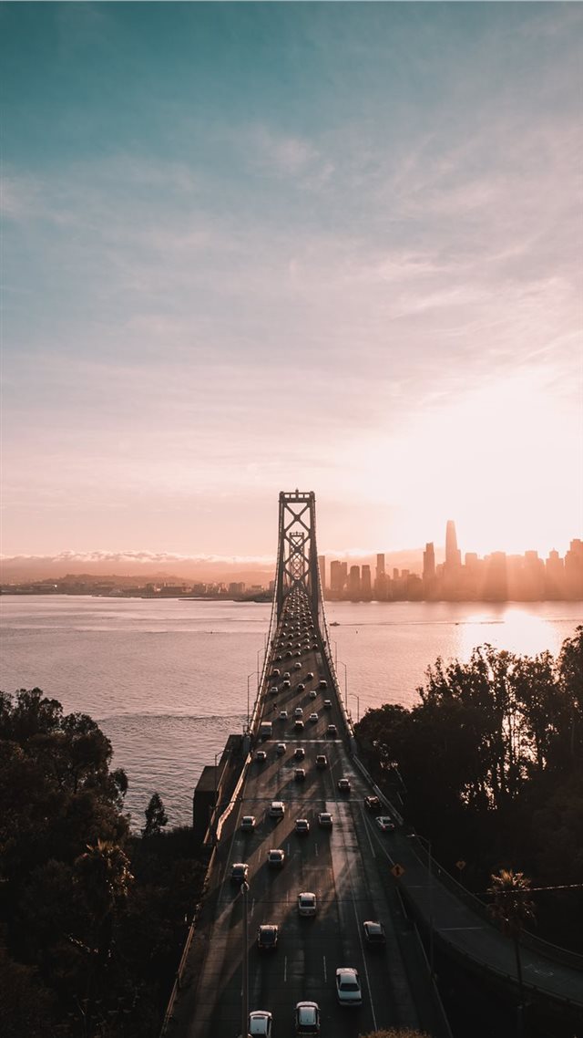 1080x1920 cars on bridge - sky iPhone 8 Wallpaper