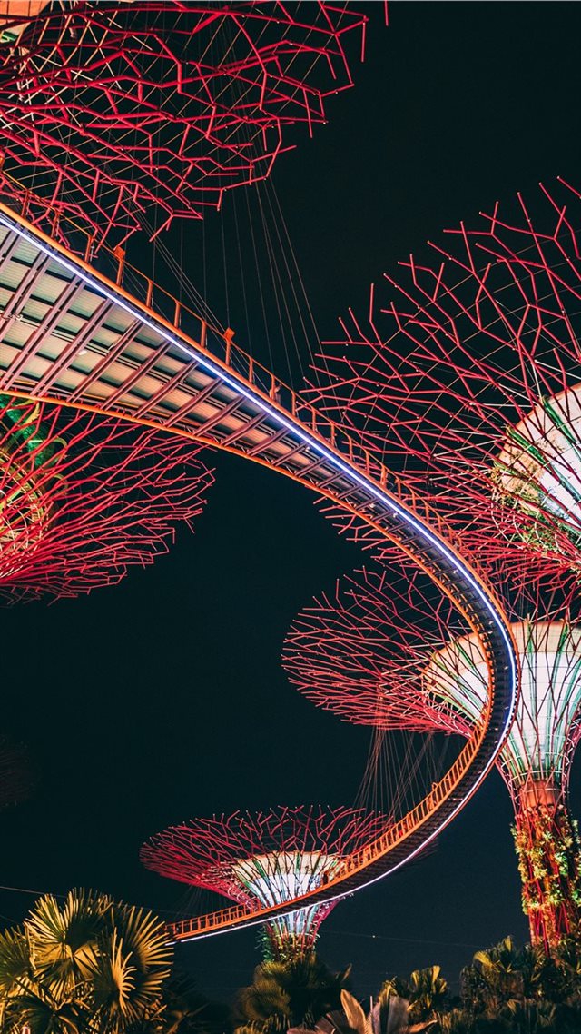 1080x1920 Garden by the Bay Singapore - fireworks iPhone 8 Wallpaper