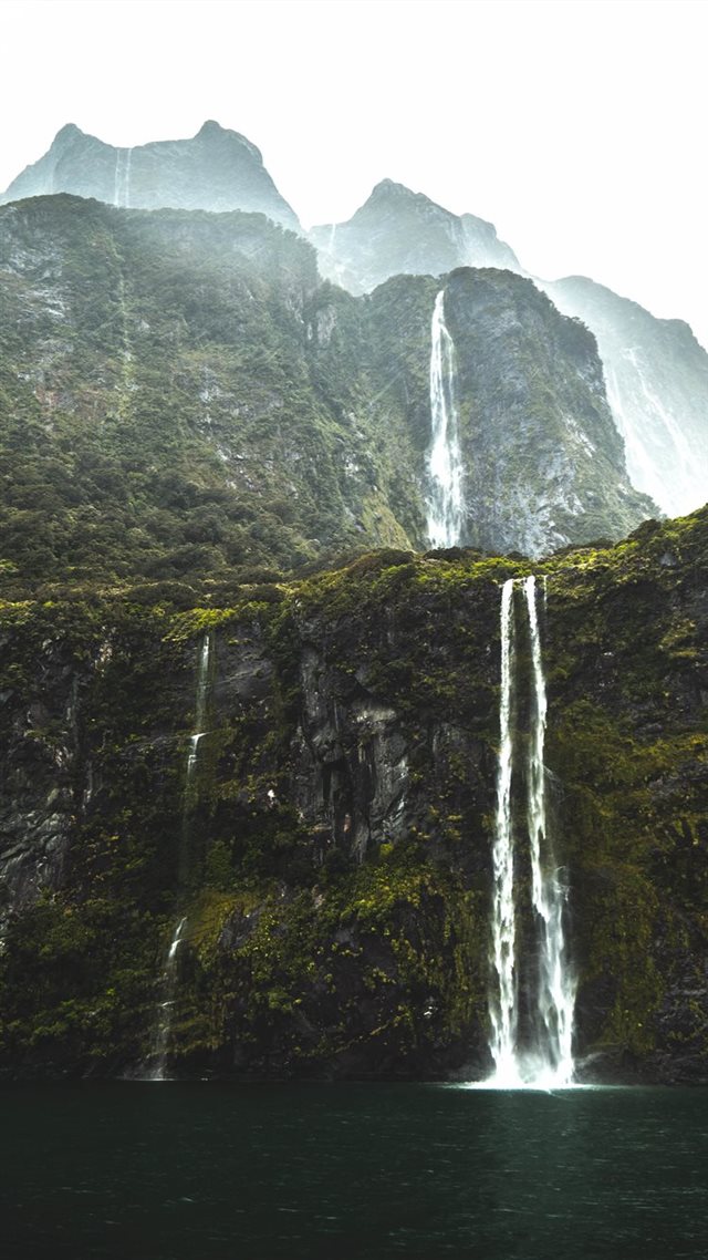 1080x1920 waterfalls under white sky - waterfall iPhone 8 Wallpaper