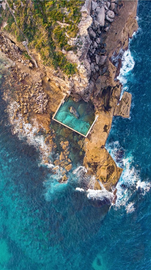 1080x1920 aerial photography of island - ocean iPhone 8 Wallpaper
