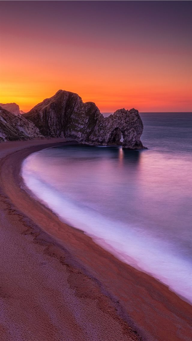 1080x1920 sea cliff during golden hour - water iPhone 8 Wallpaper