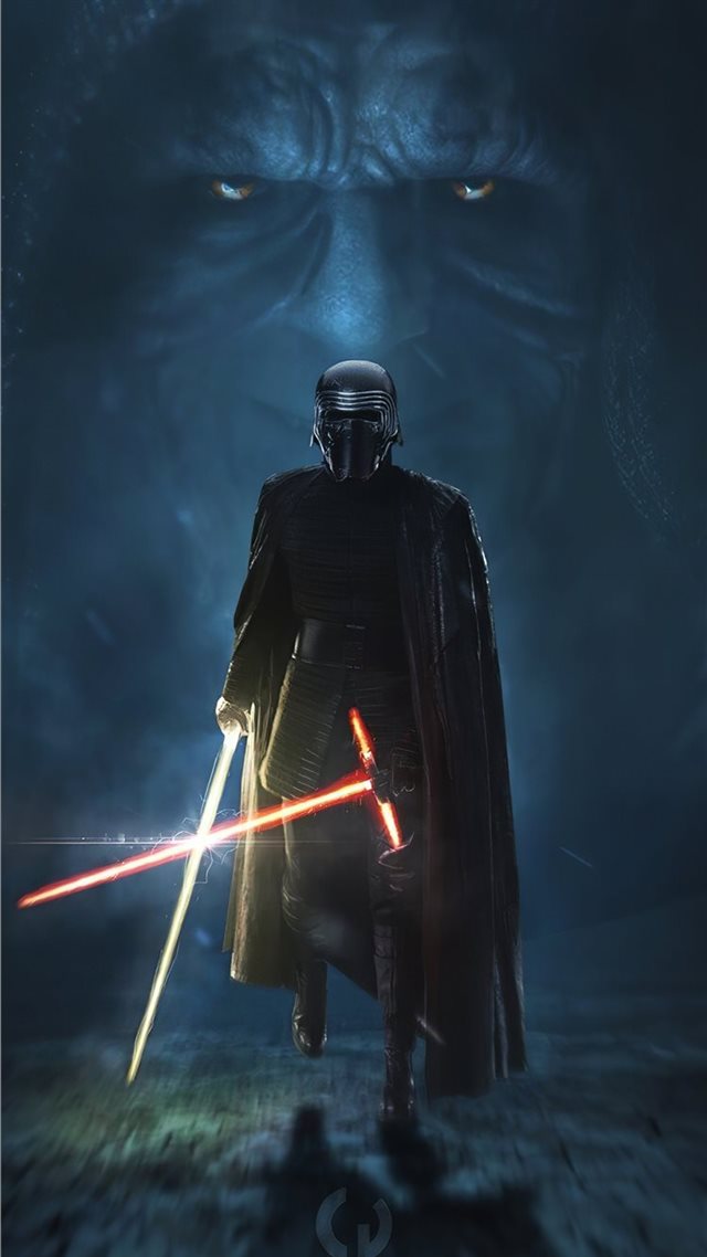 1080x1920 kylo ren golden lightsaber 4k - artwork iPhone 8 Wallpaper