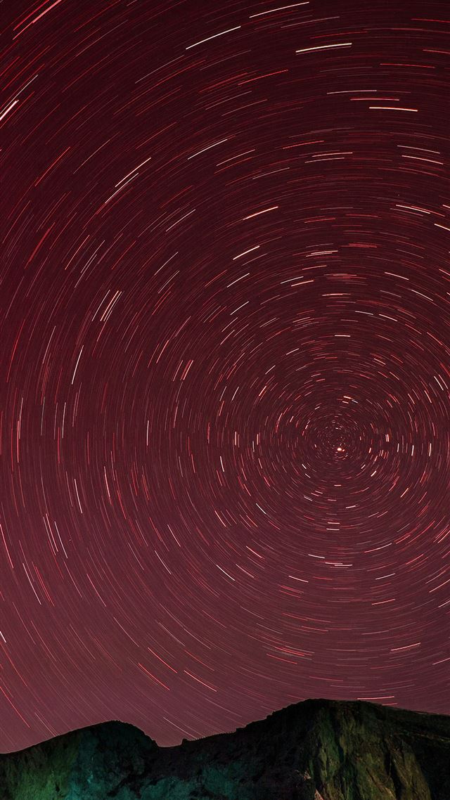 1080x1920 Sky Star Round Night Red Dark Nature Mountain -  iPhone 8 Wallpaper