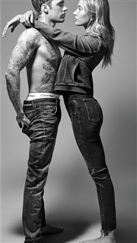 hailey bieber and justin bieber calvin klien wallpaper