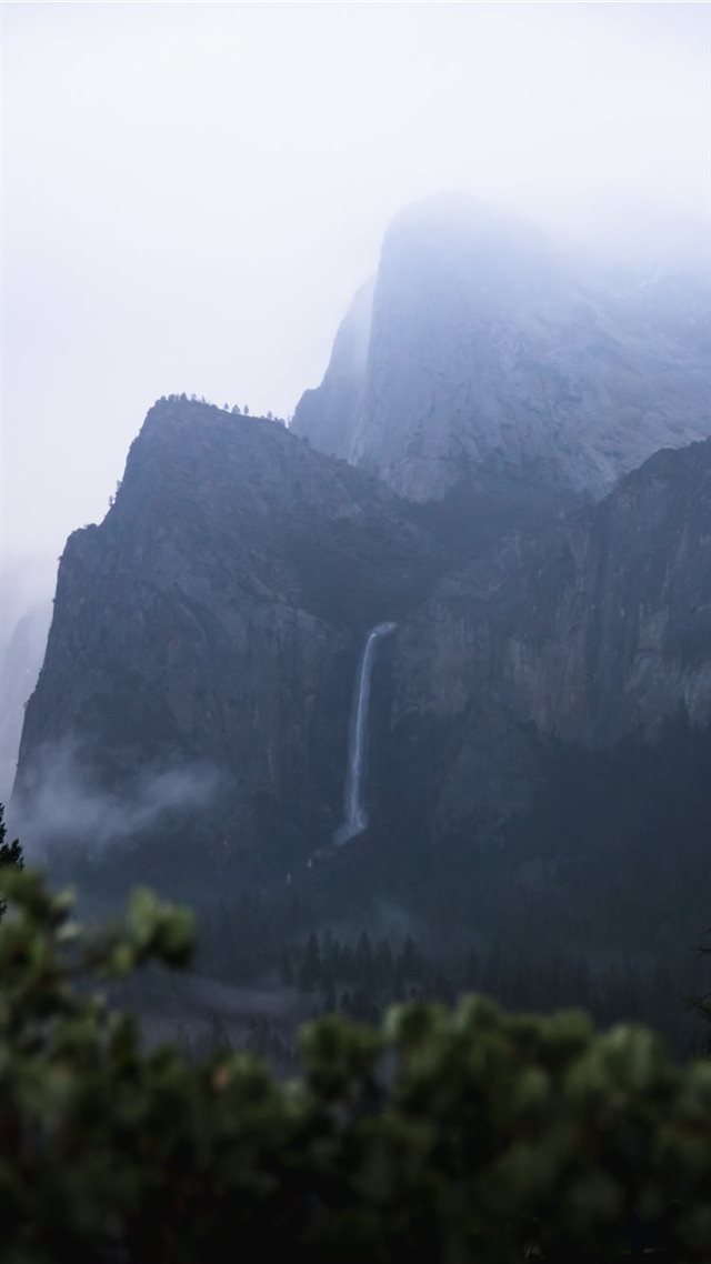 1080x1920 waterfall in mountain cliff - mountain iPhone 8 Wallpaper