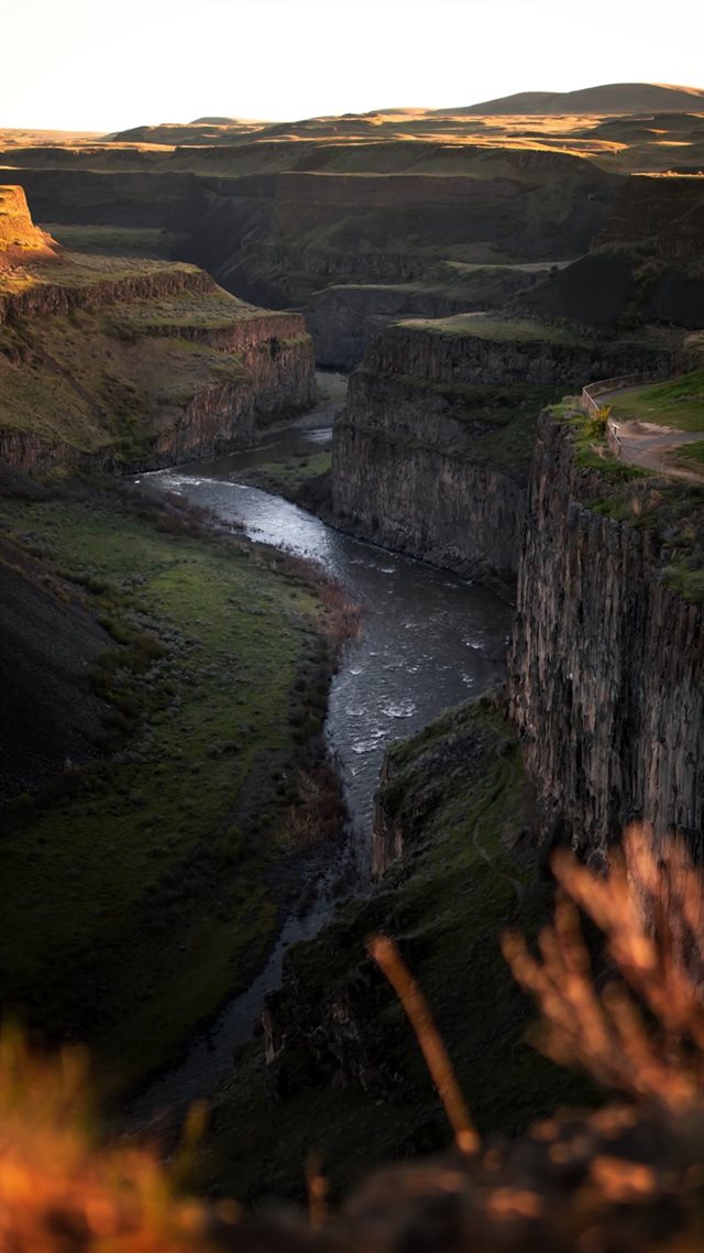 1080x1920 river between mountain - fire iPhone 8 Wallpaper