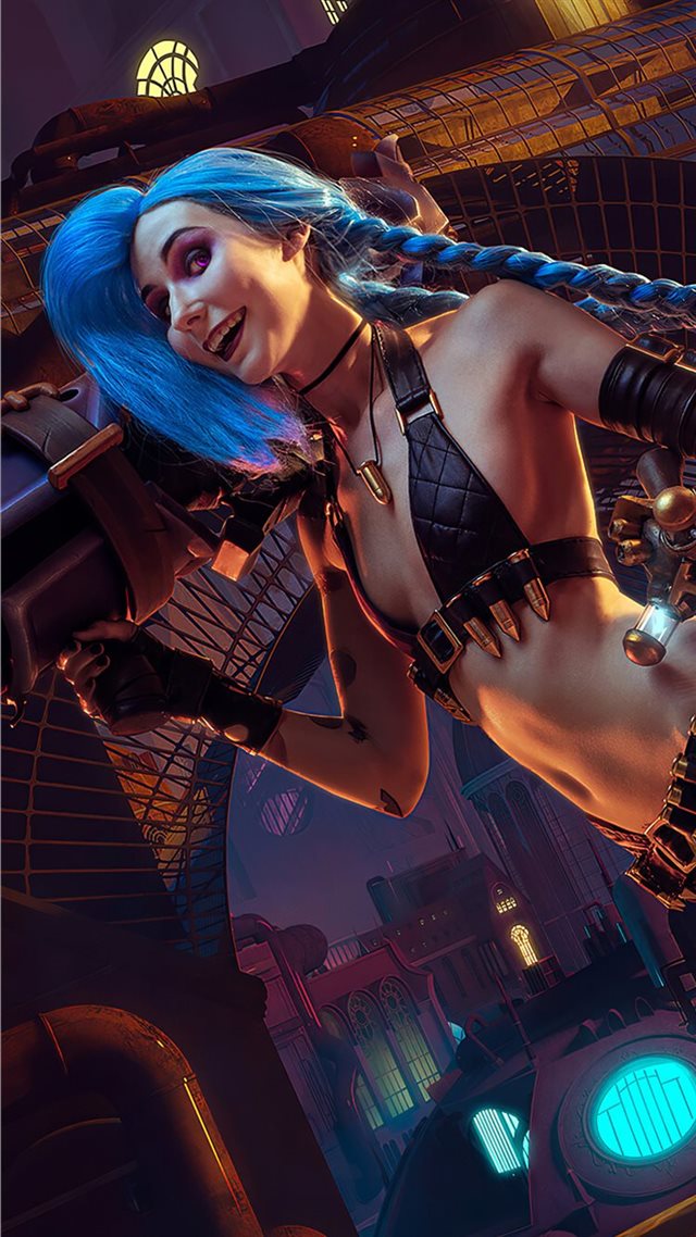 1080x1920 jinx lol cosplay 4k - artstation iPhone 8 Wallpaper