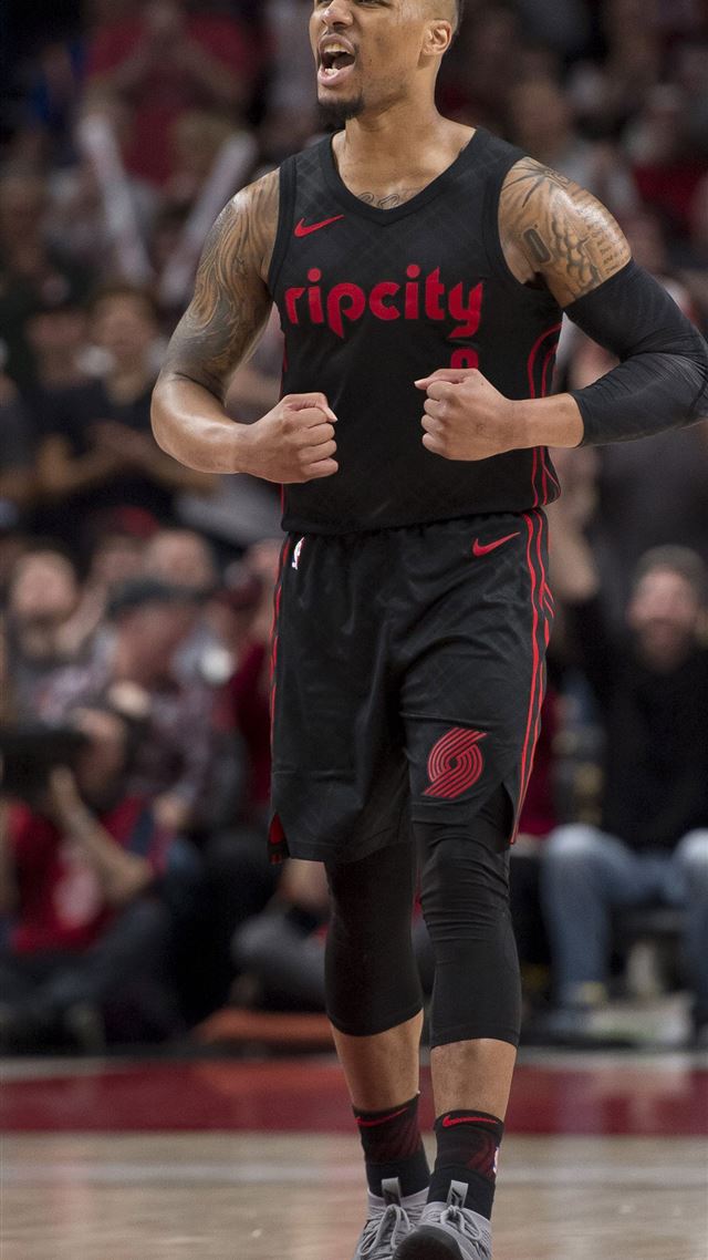 1080x1920 Damian Lillard after Portland Trail Blazers beat W... - basketball celebrity iPhone 8 Wallpaper