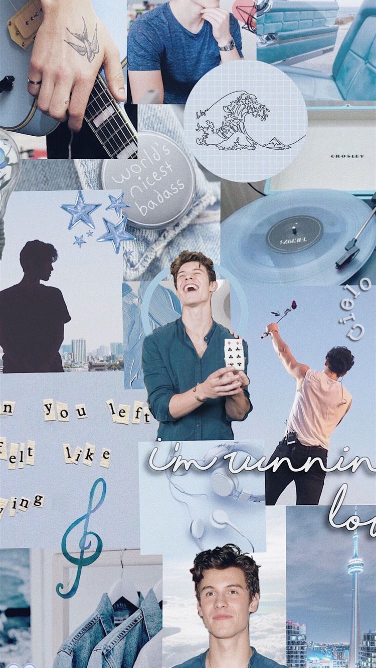 Shawn Mendes aesthetic blue 6/7/8 wallpaper.