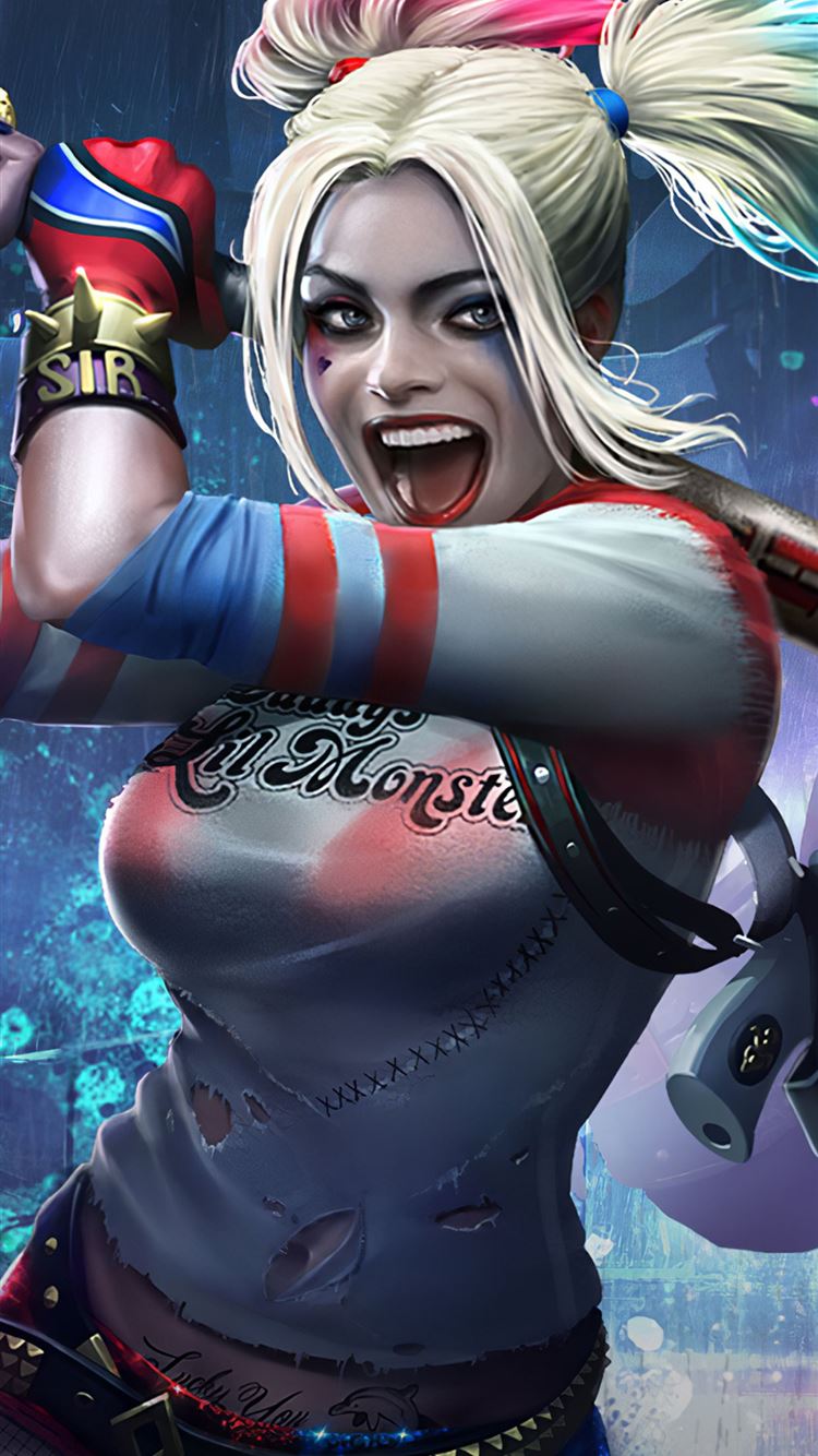 Harley Quinn And Deadshot Injustice 2 Mobile Iphone 8 Wallpapers Free Download