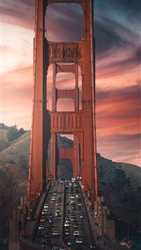 brown bridge over the river wallpaper