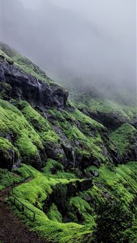 aerial view photography of green grass mountain wallpaper
