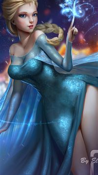 elsa frozen fantastic art 4k wallpaper