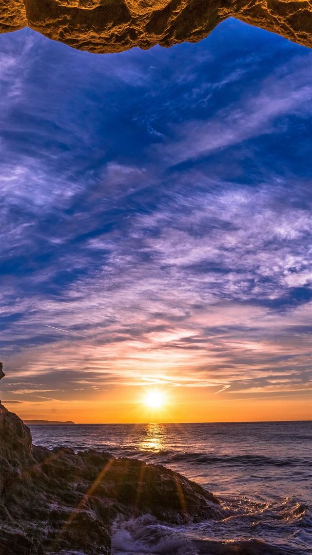 1080x1920 Malibu California sunset beach ocean coast sky 5k - california iPhone 8 Wallpaper