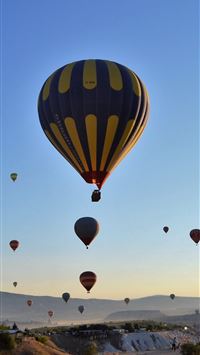 Cappadocia Turkey Clean Sky Balloons wallpaper