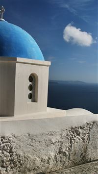 santorini greece clouds Sony Xperia X XZ Z5 Premiu... wallpaper