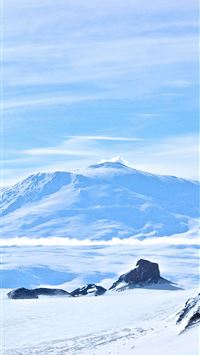 Erebus Antarctica volcano snow winter 5k Nature wallpaper