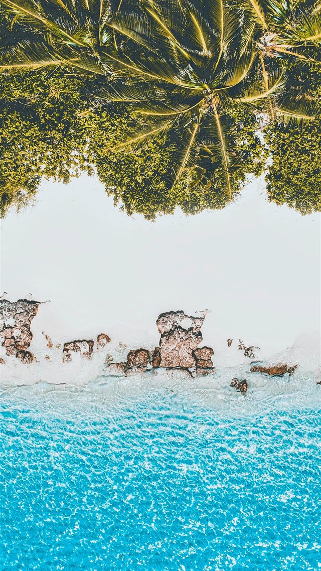 1080x1920 green trees on seashore - maldives iPhone 8 Wallpaper