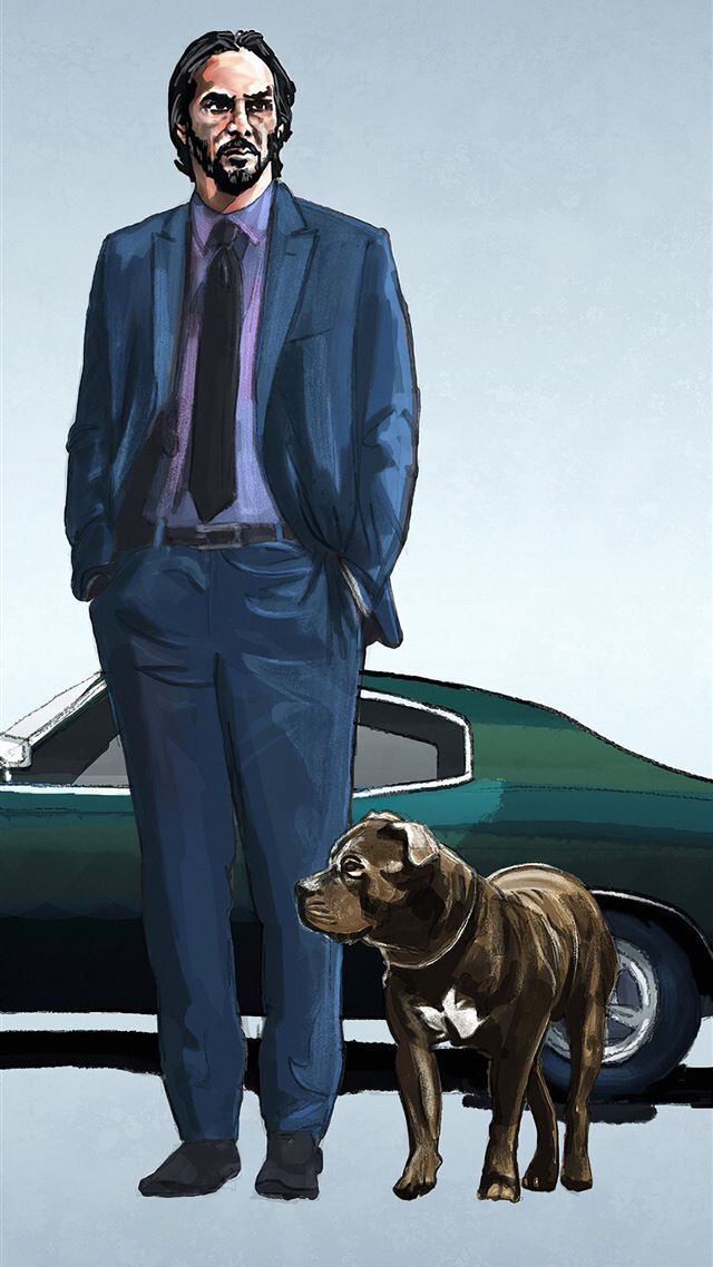 1080x1920 john wick and mustang -  iPhone 8 Wallpaper