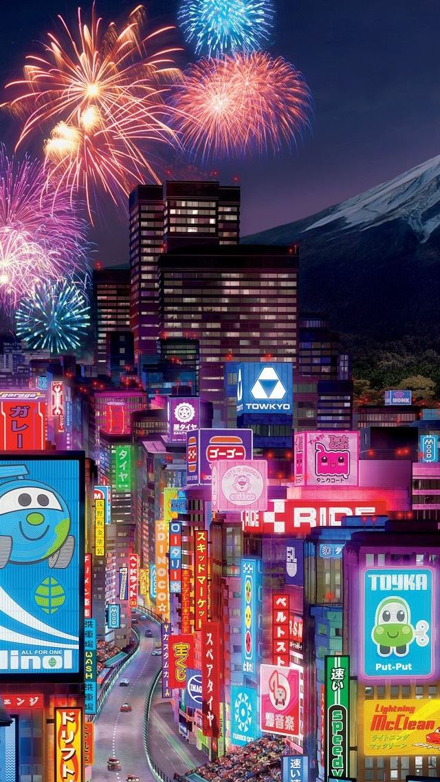 Tokyo City In Cars 2 Iphone Se Wallpaper Download Iphone