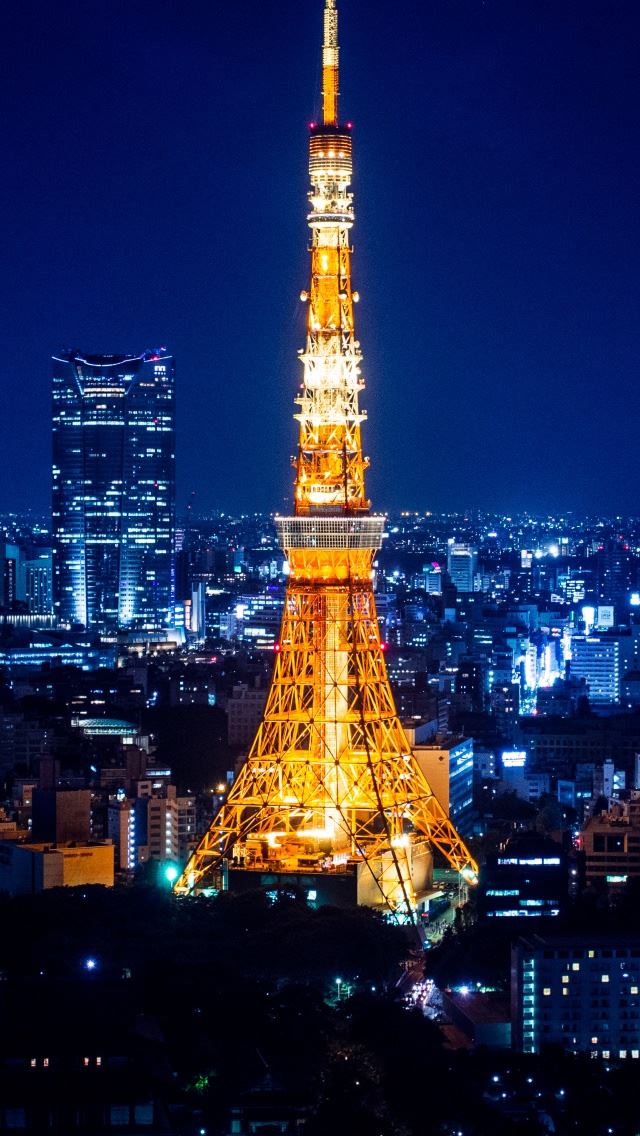 Tokyo Tower At Night Iphone Se Wallpaper Download Iphone