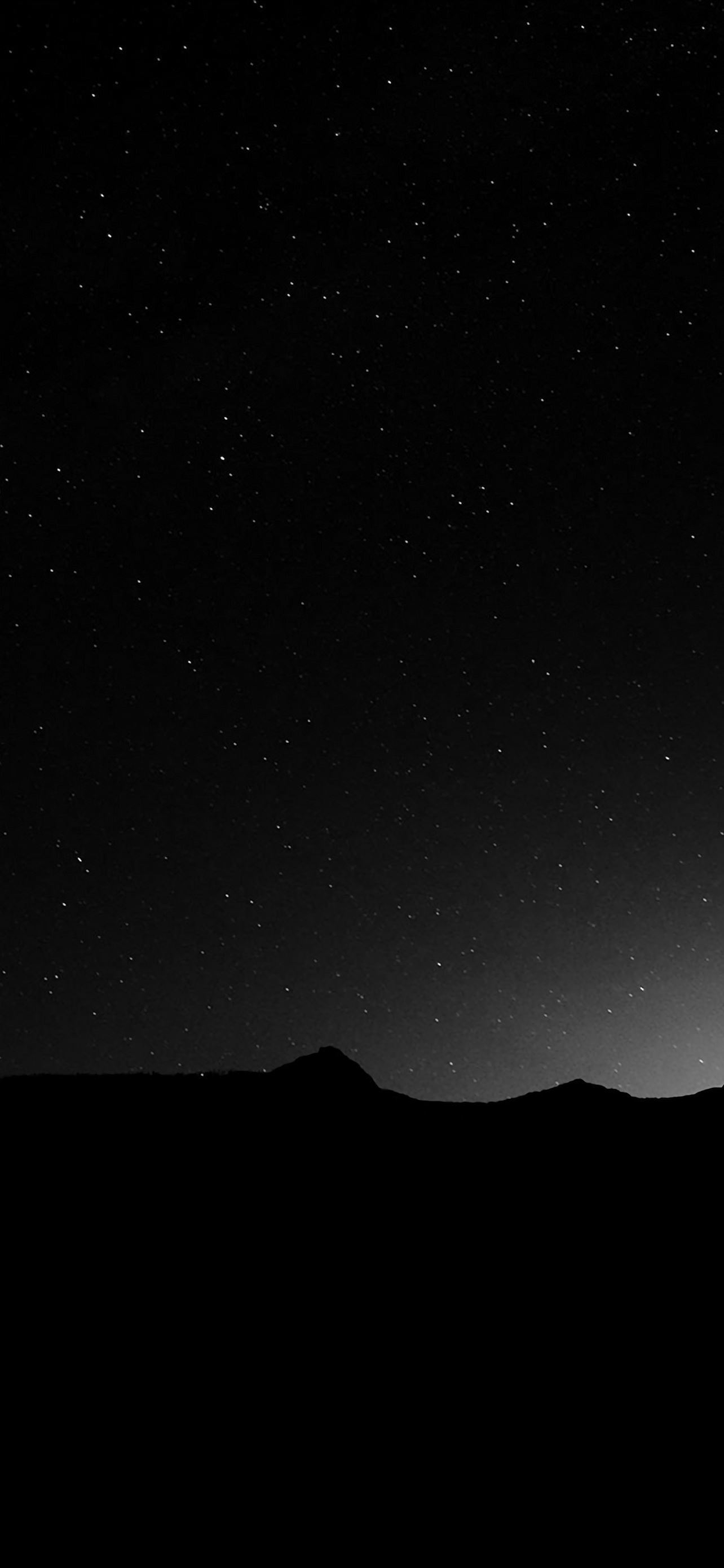 Dark Night Sky Silent Wide Mountain Star Shining iPhone se ...