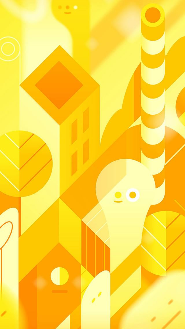 Android Lollipop Yellow Cute Illust Pattern Iphone Se Wallpaper