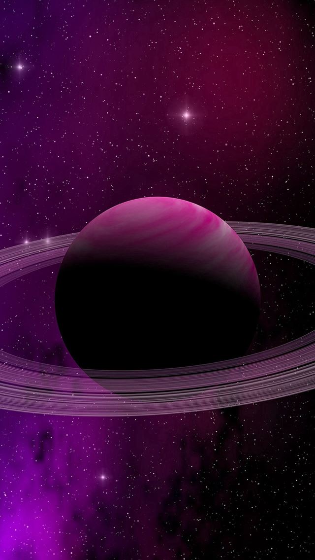 Space Planet Saturn Star Art Illustration Purple iPhone se ...