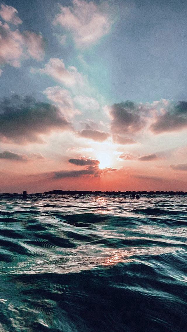 Sunset Sea Sky Ocean Summer Blue Water Nature iPhone se Wallpapers Free ...