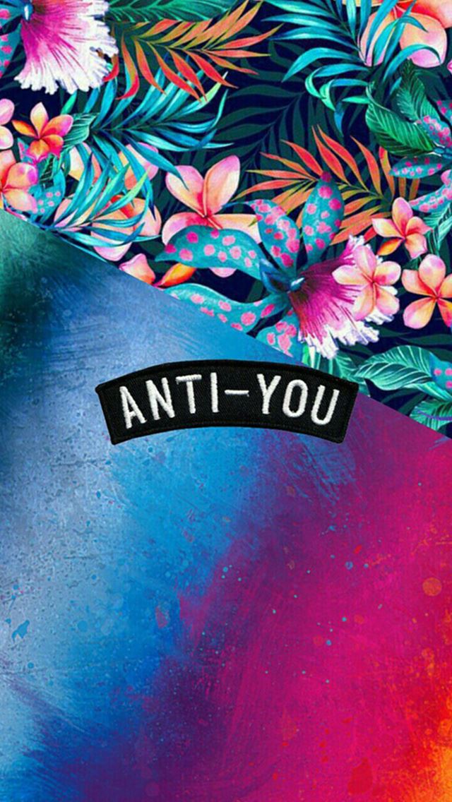 Anti You Colorful Grunge Flowers Iphone Se Wallpaper Download