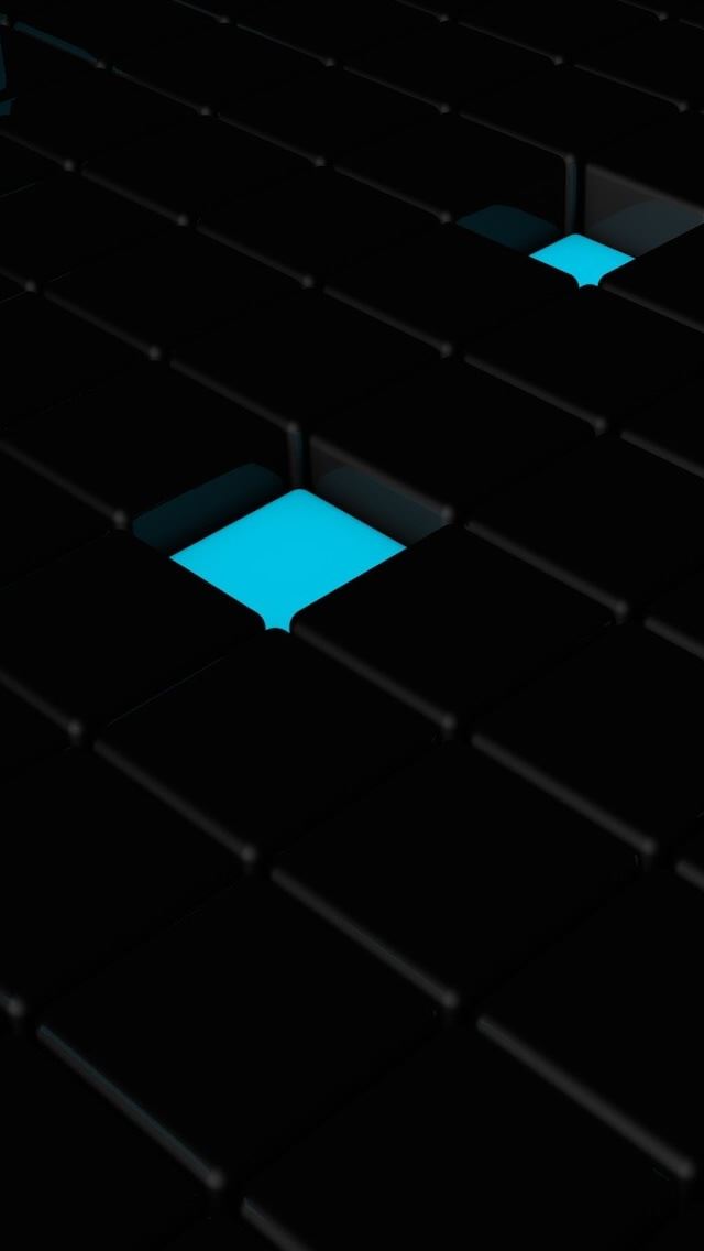 Black And Teal Cubes Iphone Se Wallpaper Download Iphone