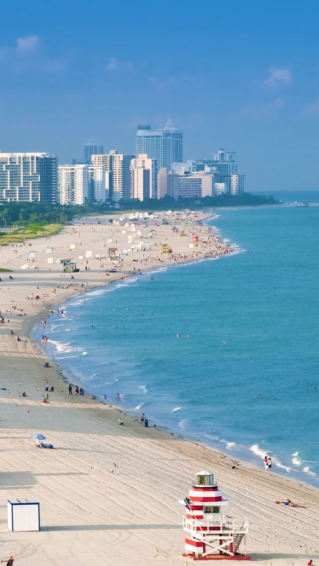 Aerial View Of Miami Beach Iphone Se Wallpaper Download Iphone