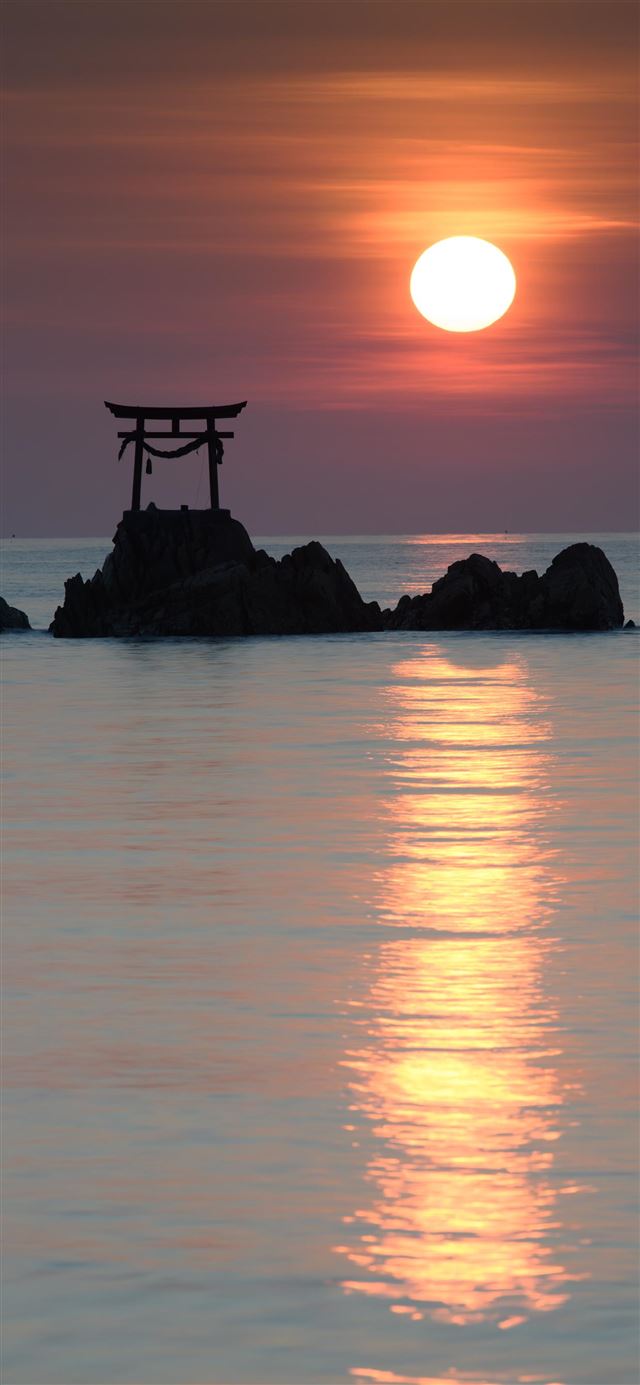 1080x1920 奈多海岸の日の出 - water iPhone SE Wallpaper