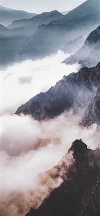 Sun   fog   mountains wallpaper