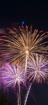 2019 fireworks over Jack Trice Stadium in Ames Iow... wallpaper